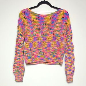 NWT Wild Fable Multi Color Cropped Sweater